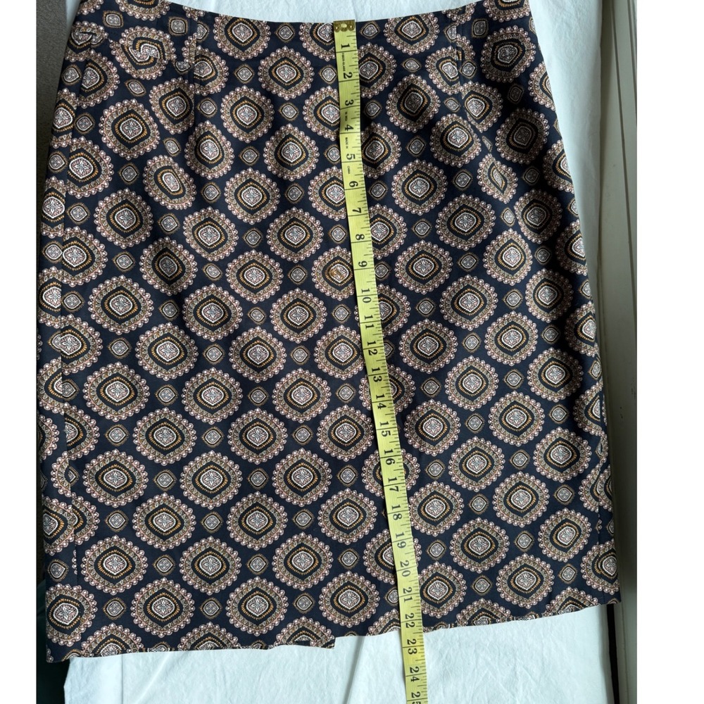 LOFT Womens Black and Brown Medallion Print Cotton Stretch Pencil Skirt Size 10 - Picture 6 of 6